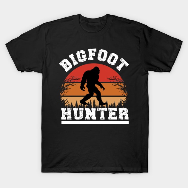 Bigfoot Hunter, Funny Sci-Fi Sasquatch Sassy Cryptid Hunting T-Shirt by ThatVibe